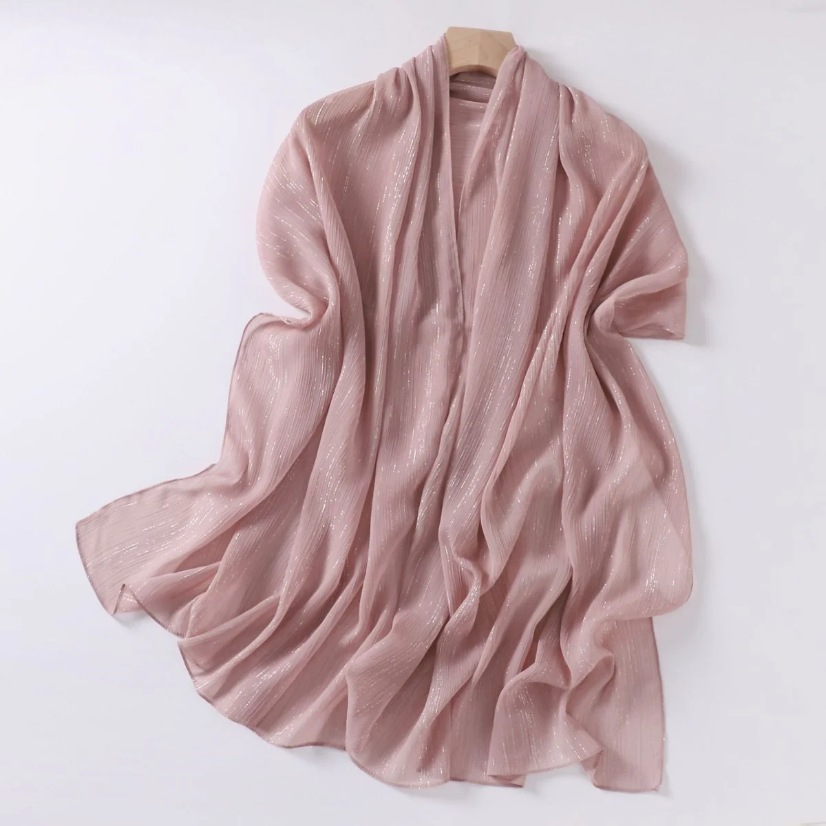 Effortless Grace Scarf Silver Crinkle Chiffon Hijab (MH153) - Image 14