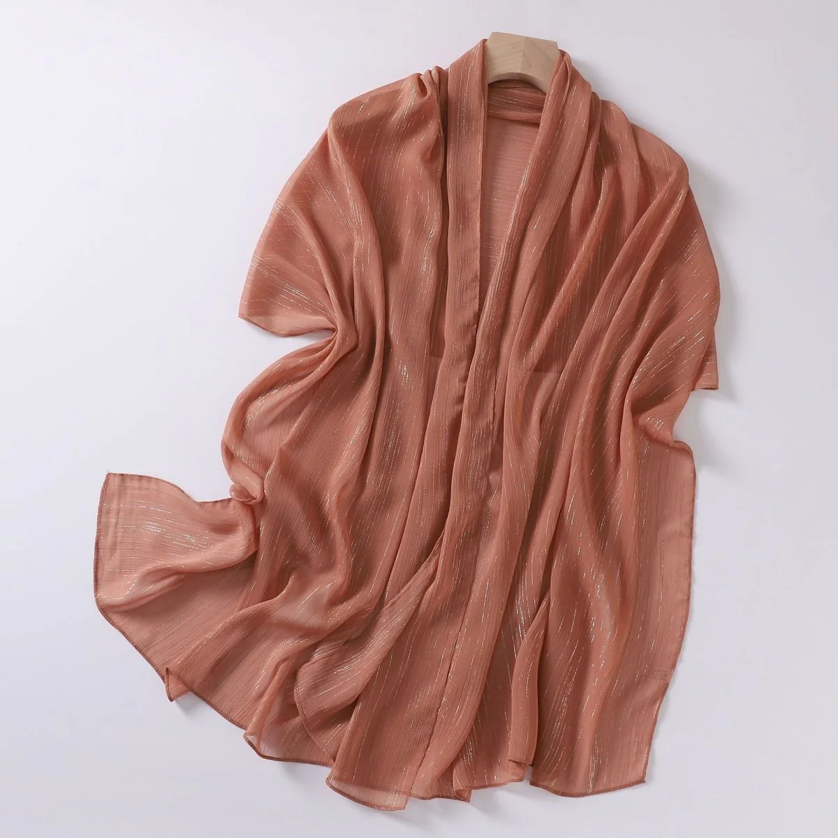 Effortless Grace Scarf Silver Crinkle Chiffon Hijab (MH153) - Image 15