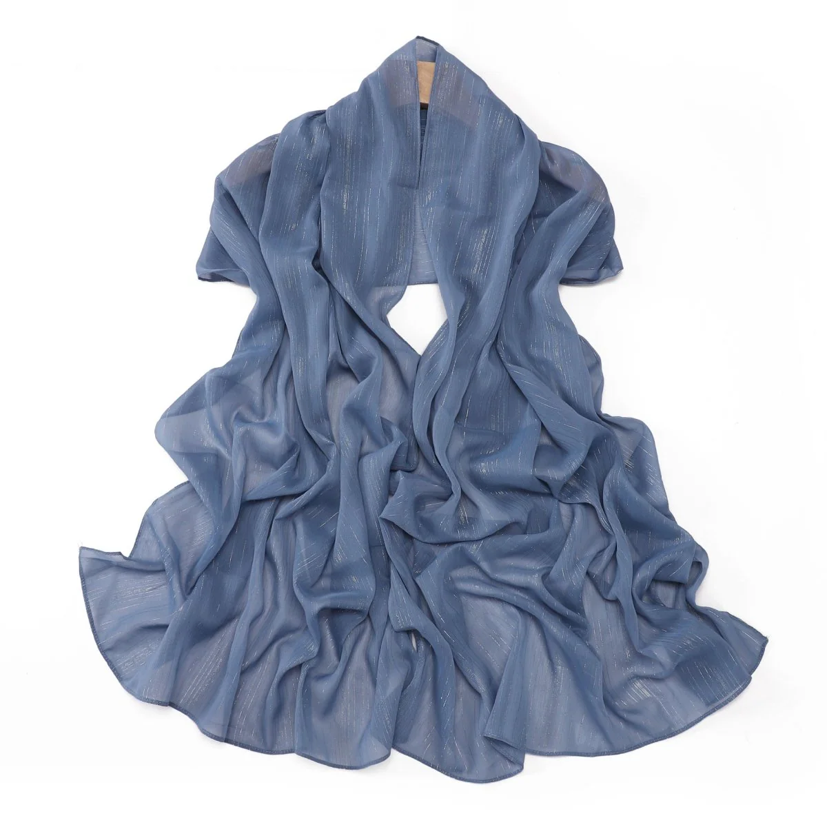 Effortless Grace Scarf Silver Crinkle Chiffon Hijab (MH153) - Image 17