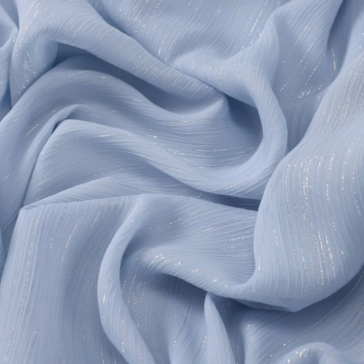 Effortless Grace Scarf Silver Crinkle Chiffon Hijab (MH153) - Image 2