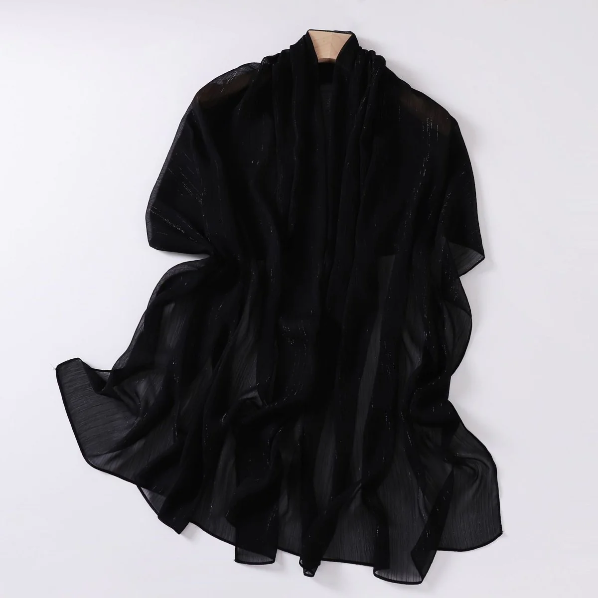 Effortless Grace Scarf Silver Crinkle Chiffon Hijab (MH153) - Image 4
