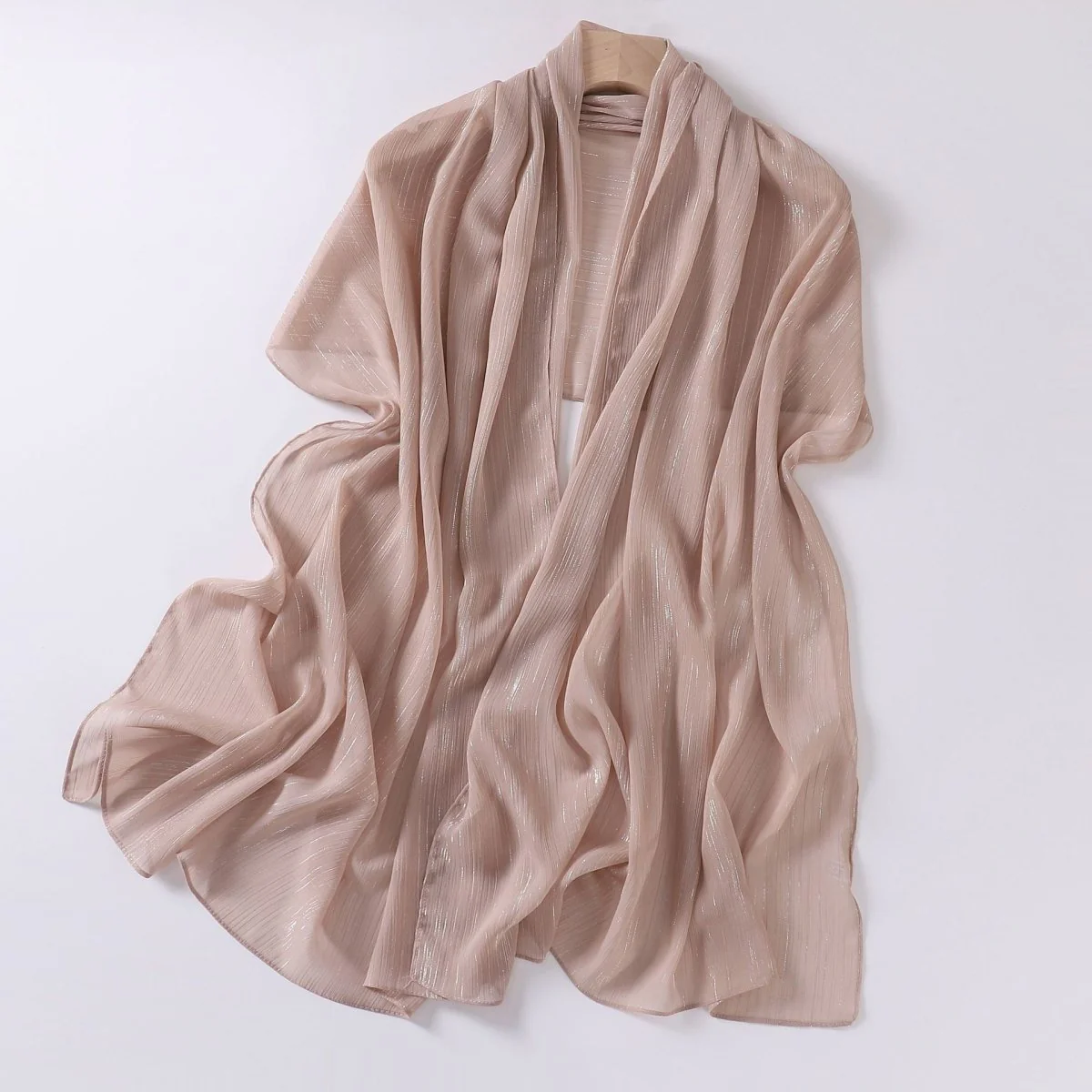 Effortless Grace Scarf Silver Crinkle Chiffon Hijab (MH153) - Image 5