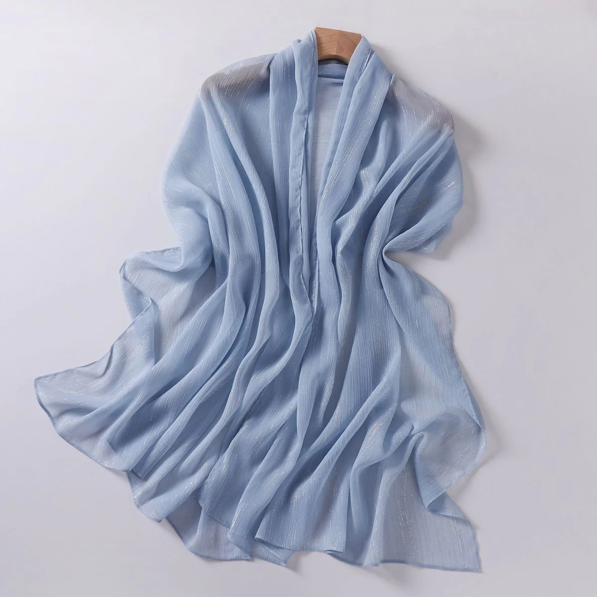Effortless Grace Scarf Silver Crinkle Chiffon Hijab (MH153) - Image 6