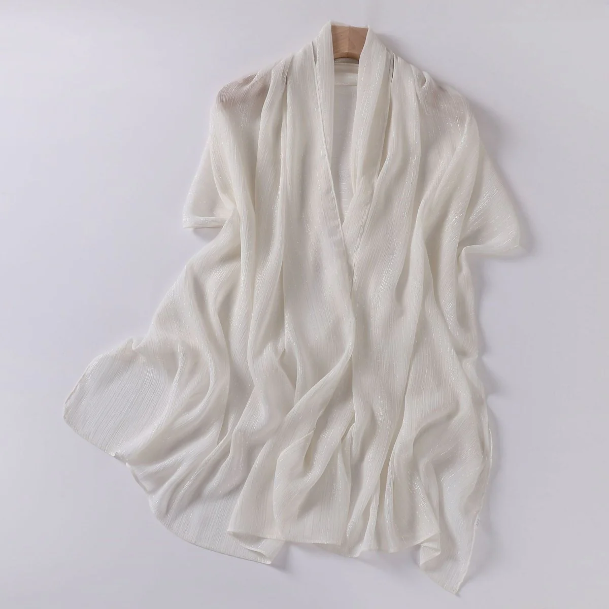 Effortless Grace Scarf Silver Crinkle Chiffon Hijab (MH153) - Image 7
