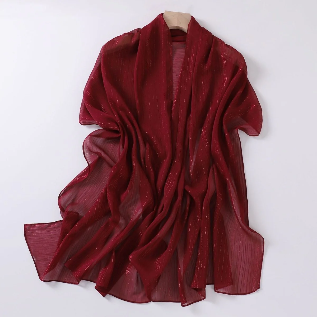 Effortless Grace Scarf Silver Crinkle Chiffon Hijab (MH153) - Image 9