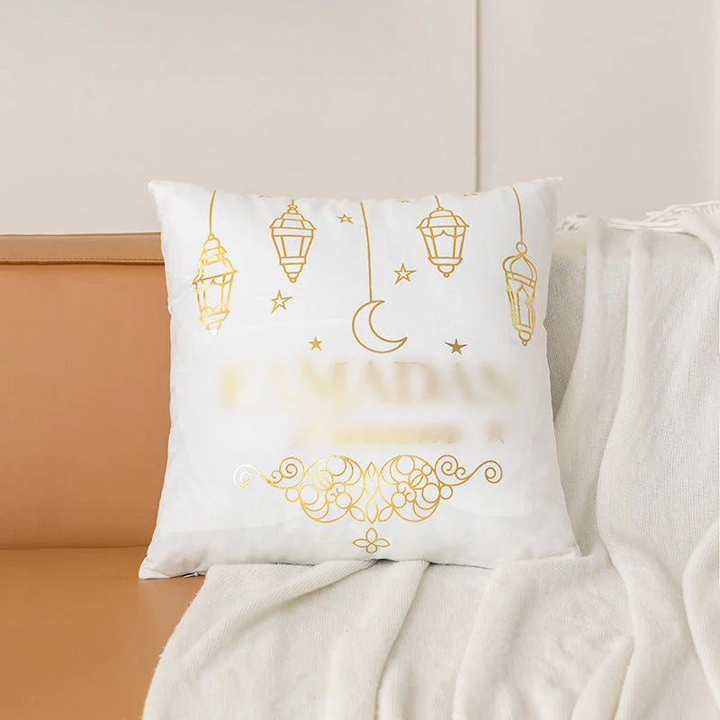 Eid Moon Hot Stamped Short Plush Pillow Cover (MR076) - Image 11
