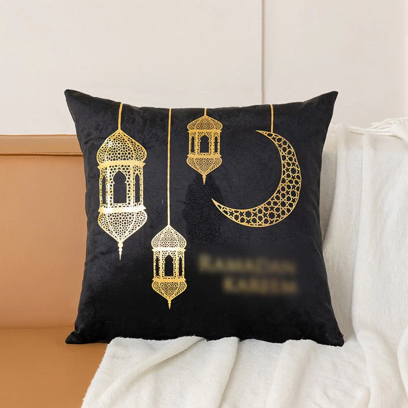 Eid Moon Hot Stamped Short Plush Pillow Cover (MR076) - Image 12