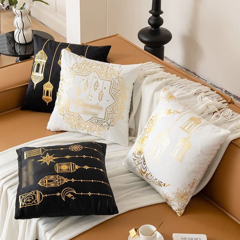 Eid Moon Hot Stamped Short Plush Pillow Cover (MR076) - Image 2