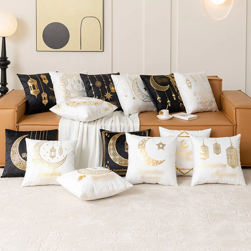Eid Moon Hot Stamped Short Plush Pillow Cover (MR076) - Image 3
