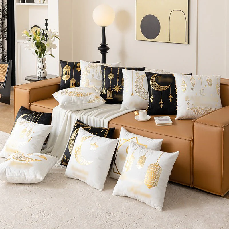 Eid Moon Hot Stamped Short Plush Pillow Cover (MR076) - Image 4