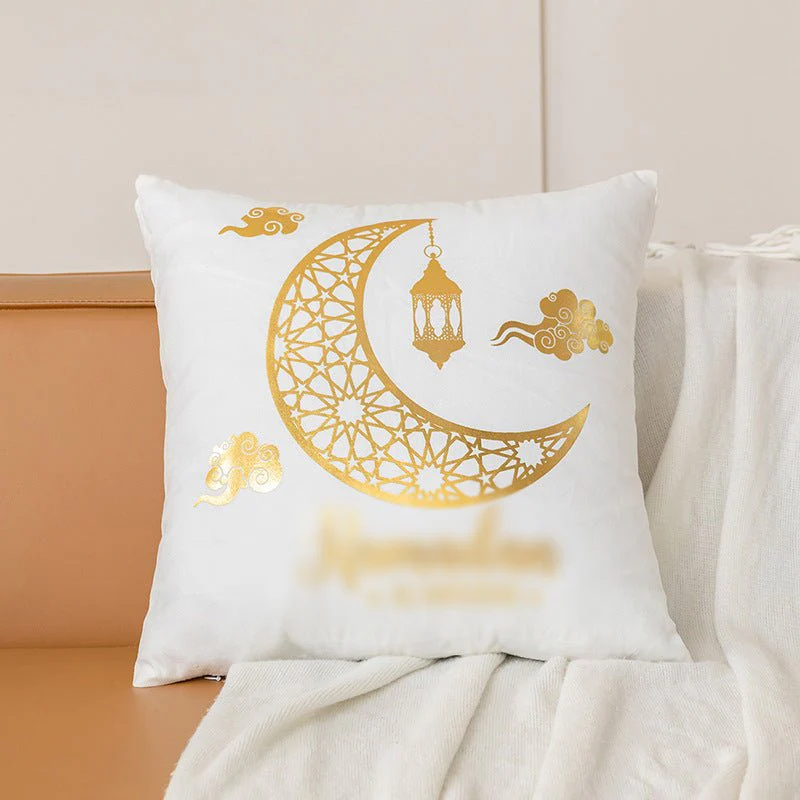 Eid Moon Hot Stamped Short Plush Pillow Cover (MR076) - Image 5