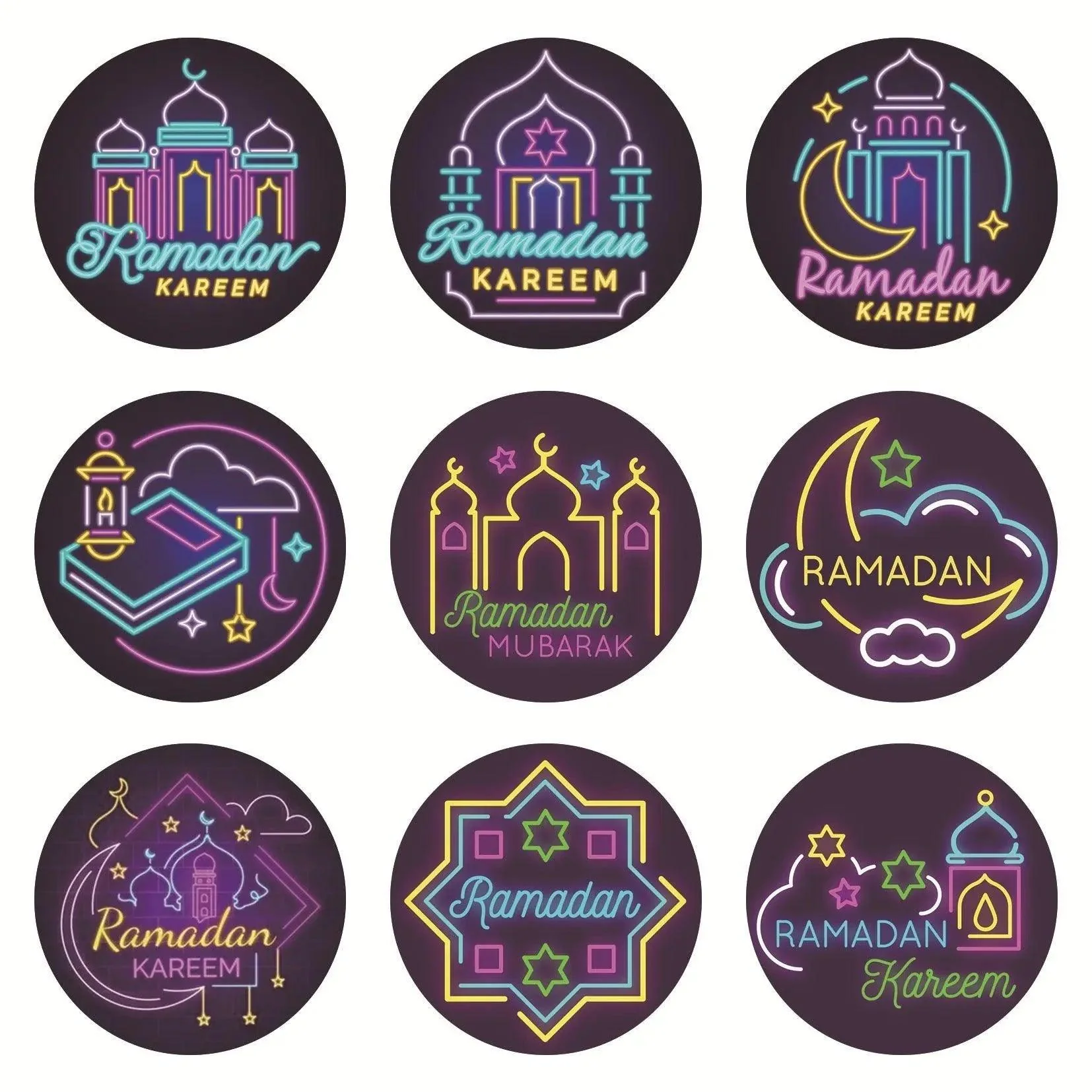 MR014 Ramadan Sticker, 90 Pcs Stickers Eid Mubarak Decoration - Image 10