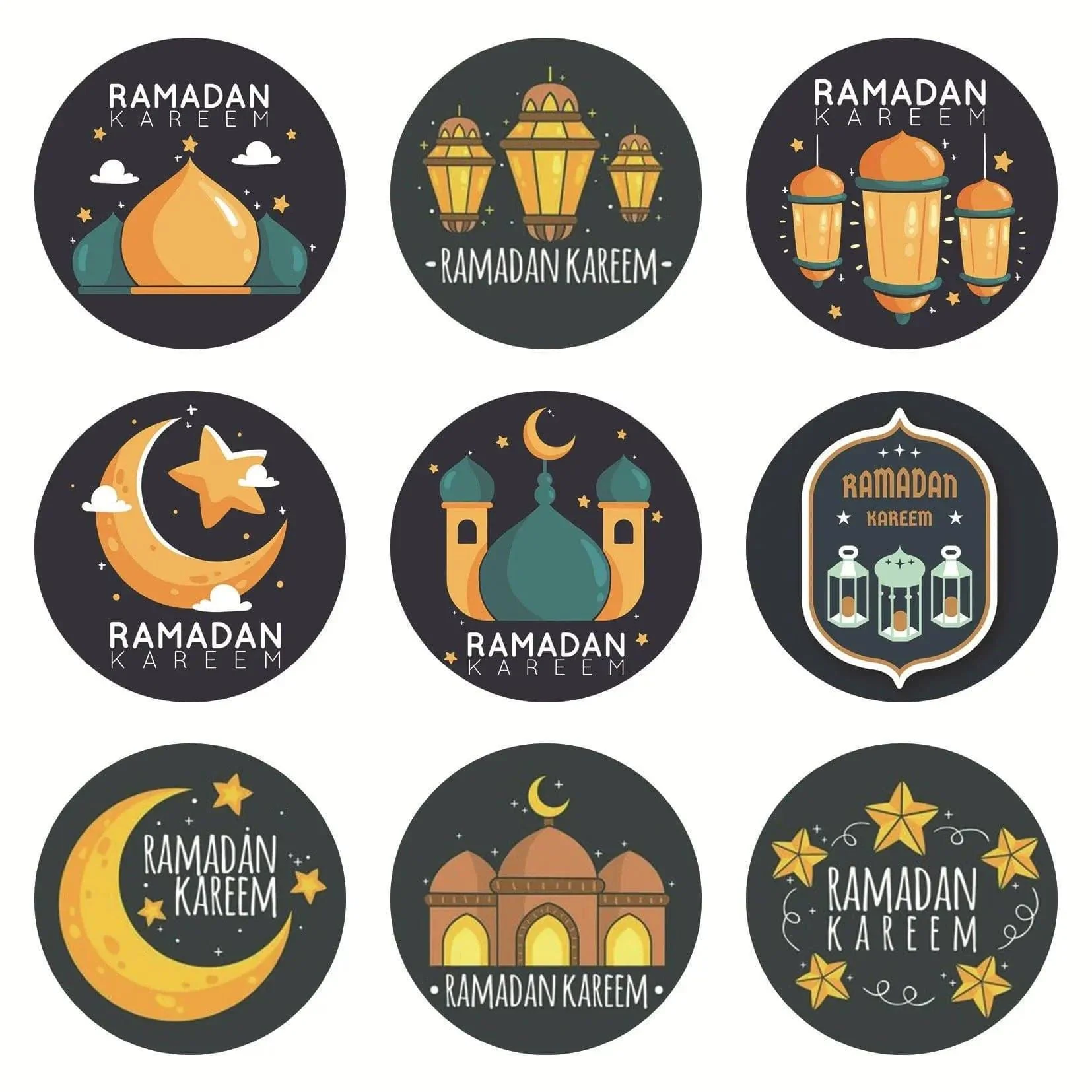 MR014 Ramadan Sticker, 90 Pcs Stickers Eid Mubarak Decoration - Image 11