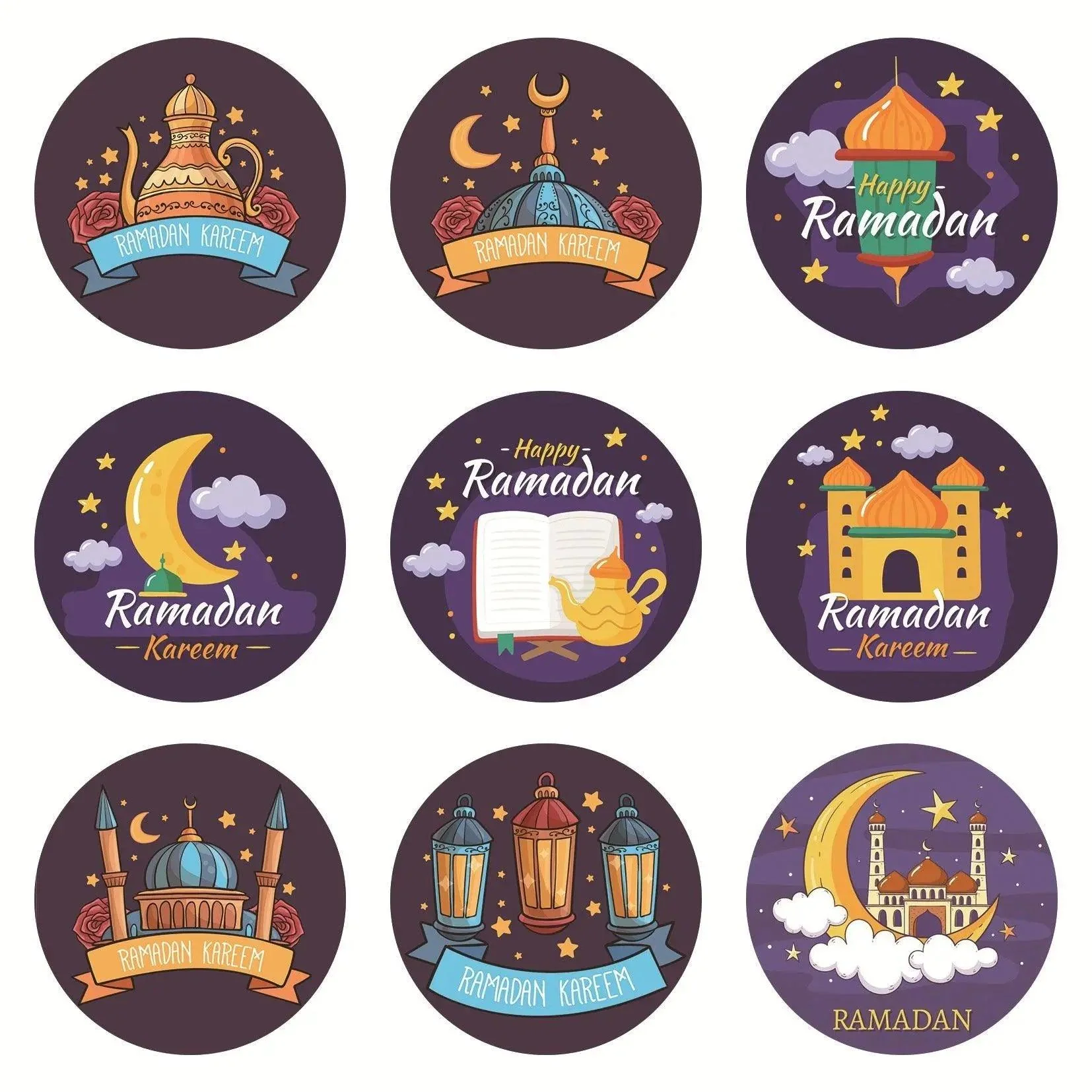 MR014 Ramadan Sticker, 90 Pcs Stickers Eid Mubarak Decoration - Image 12