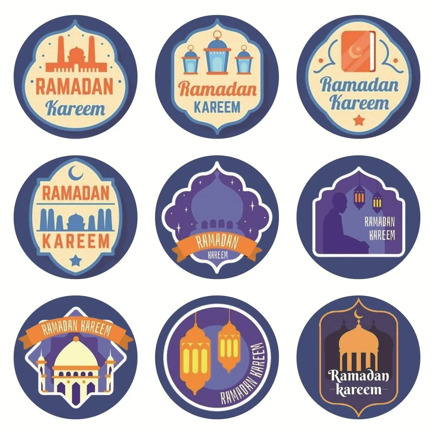 MR014 Ramadan Sticker, 90 Pcs Stickers Eid Mubarak Decoration - Image 2