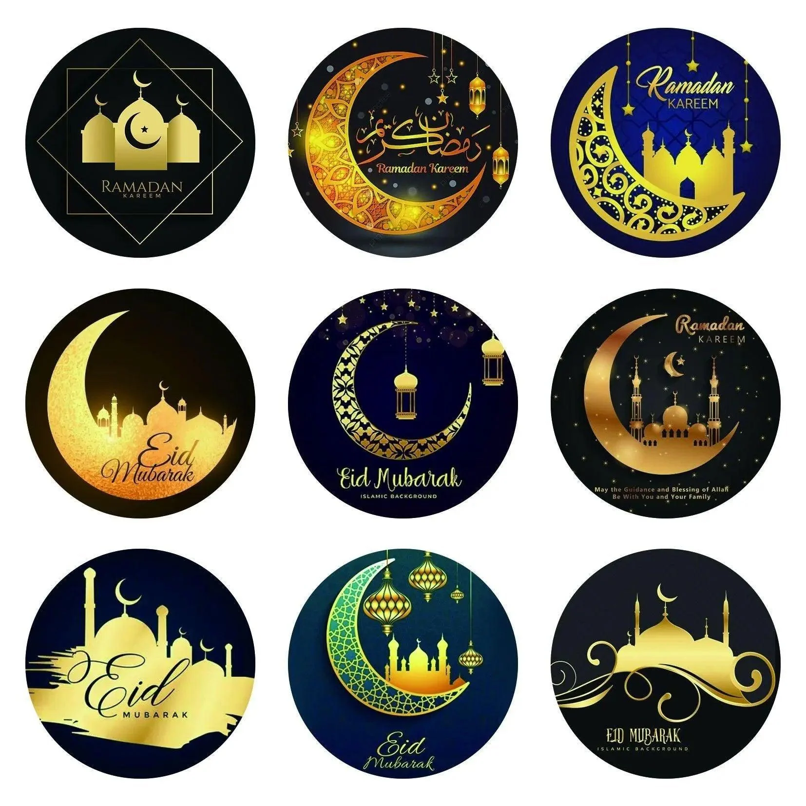 MR014 Ramadan Sticker, 90 Pcs Stickers Eid Mubarak Decoration - Image 3