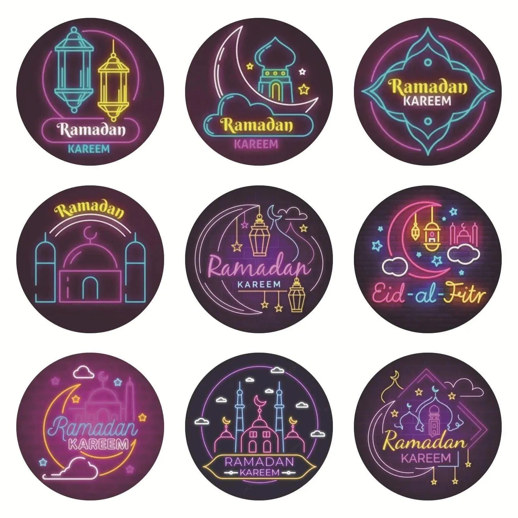 MR014 Ramadan Sticker, 90 Pcs Stickers Eid Mubarak Decoration - Image 4