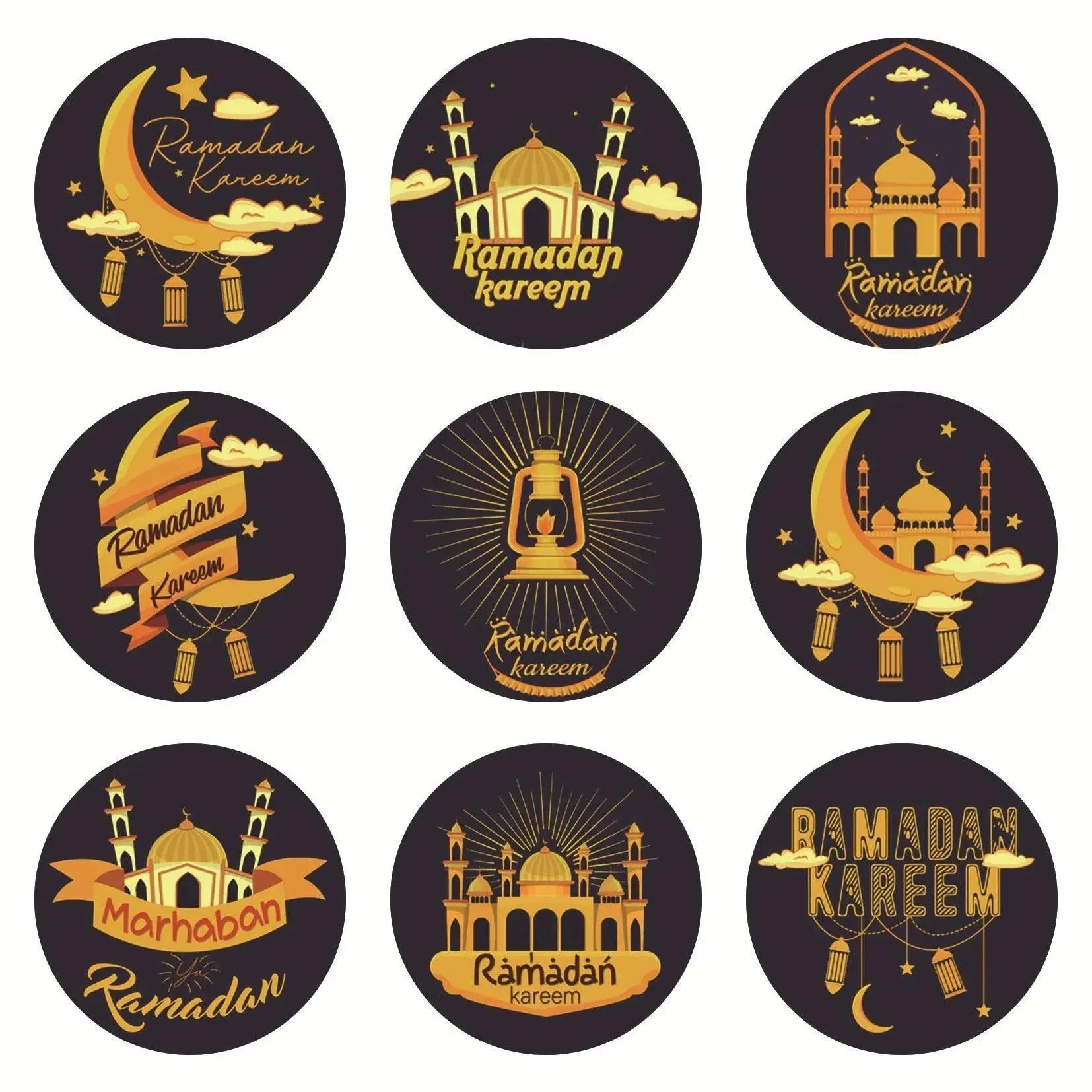MR014 Ramadan Sticker, 90 Pcs Stickers Eid Mubarak Decoration - Image 5