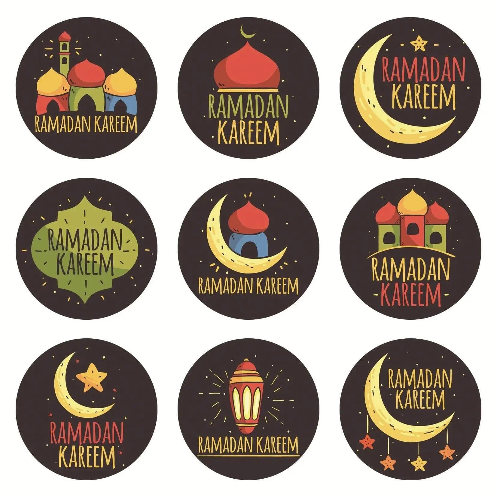 MR014 Ramadan Sticker, 90 Pcs Stickers Eid Mubarak Decoration - Image 6