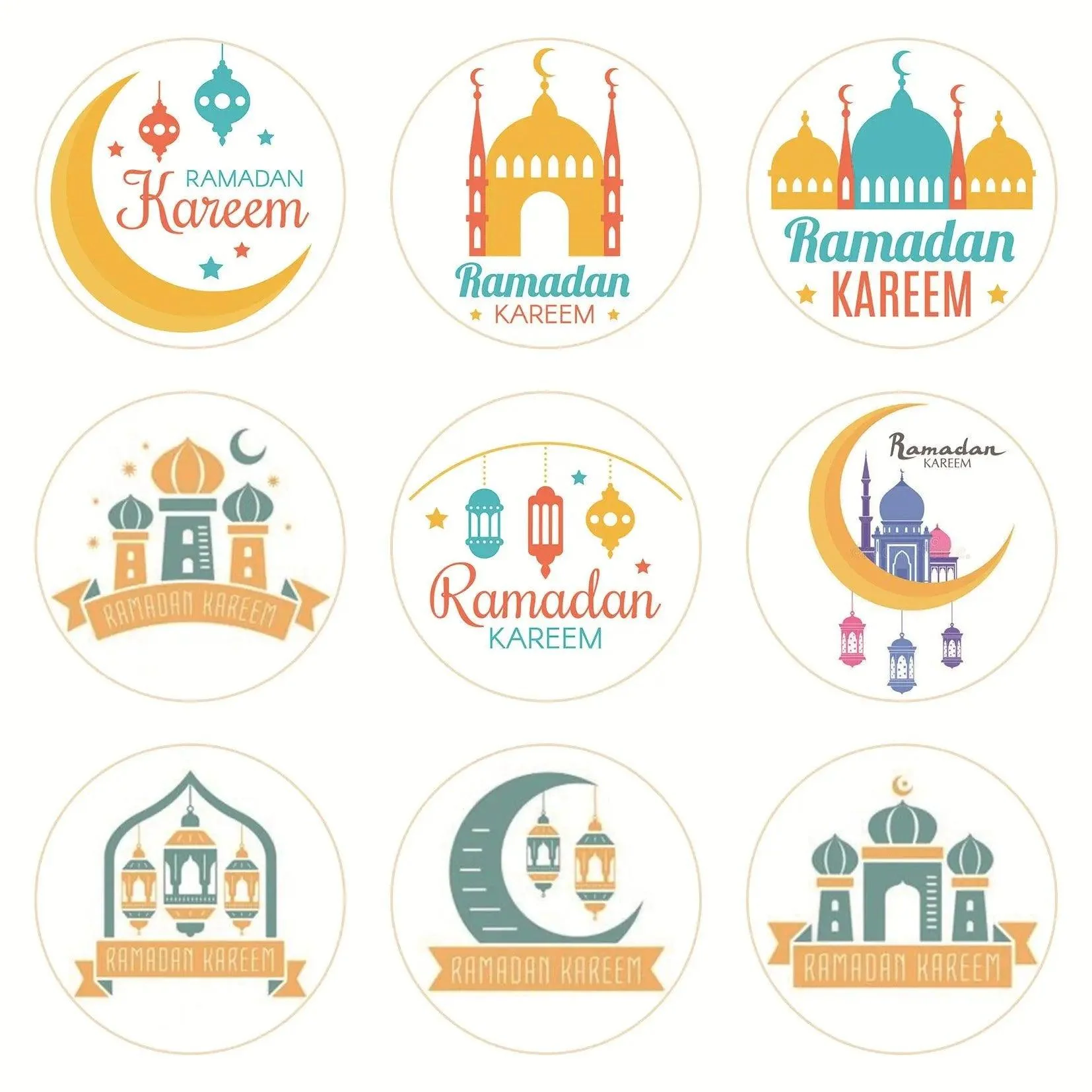MR014 Ramadan Sticker, 90 Pcs Stickers Eid Mubarak Decoration - Image 7