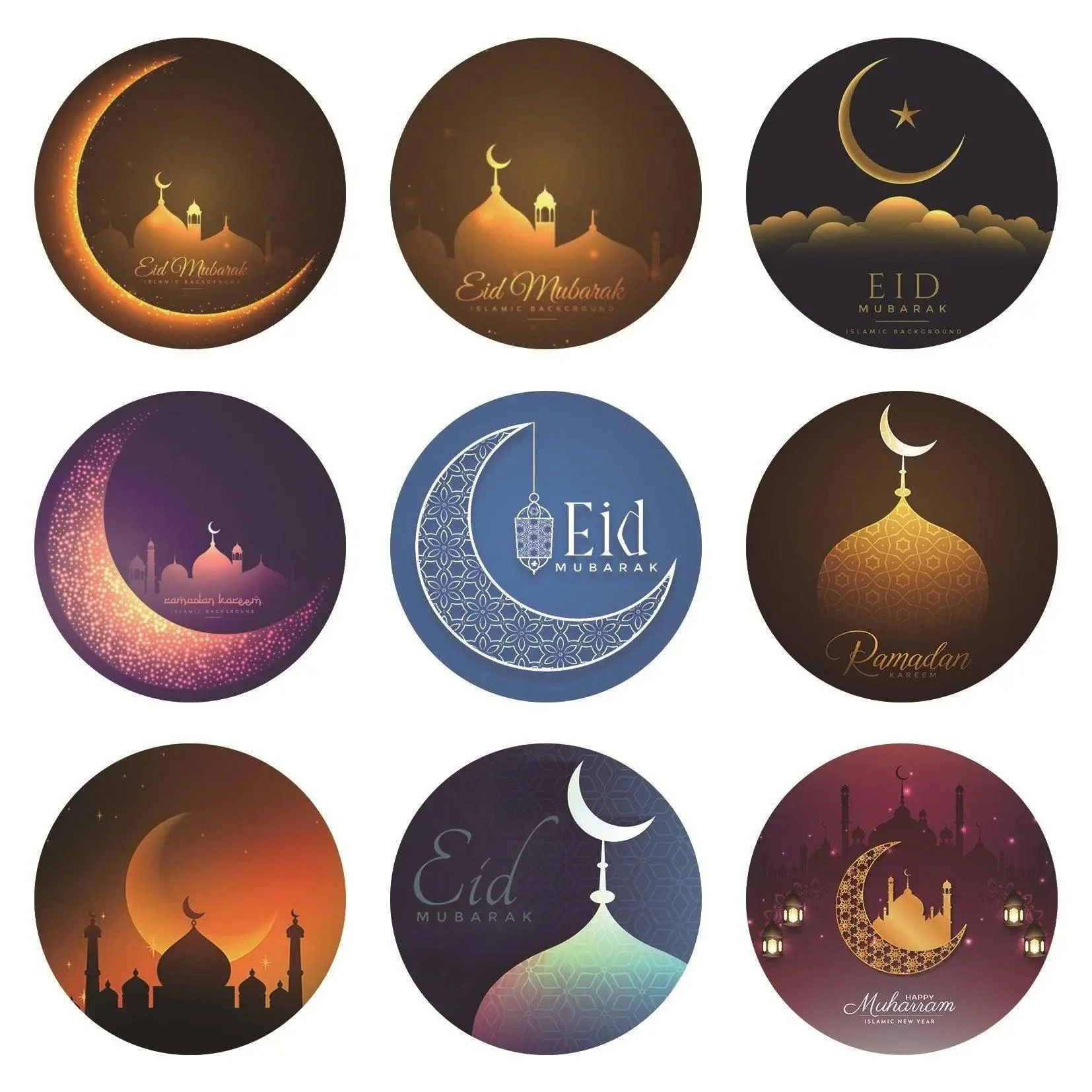 MR014 Ramadan Sticker, 90 Pcs Stickers Eid Mubarak Decoration - Image 8