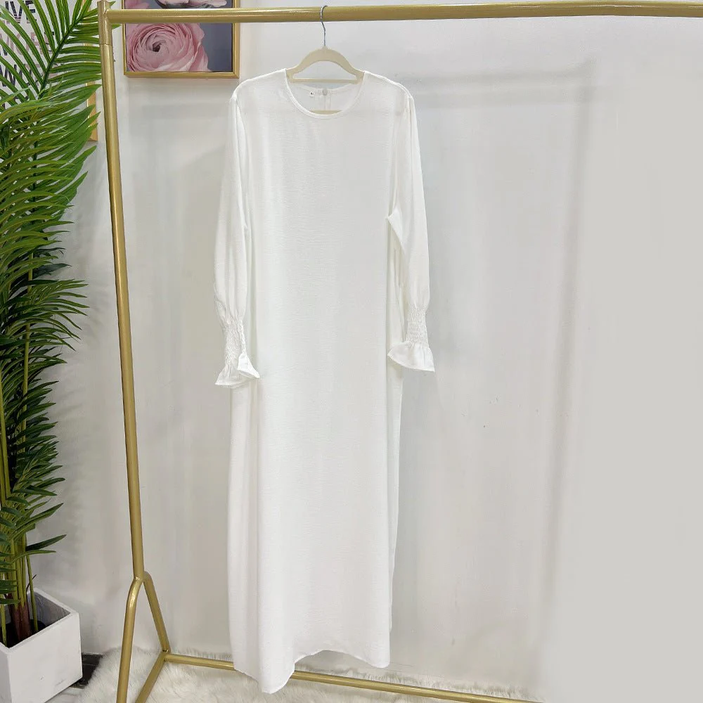 Elasticated Sleeve Abaya | Solid Colour Crepe Abaya With Elasticated Sleeve (MA107) - Image 5