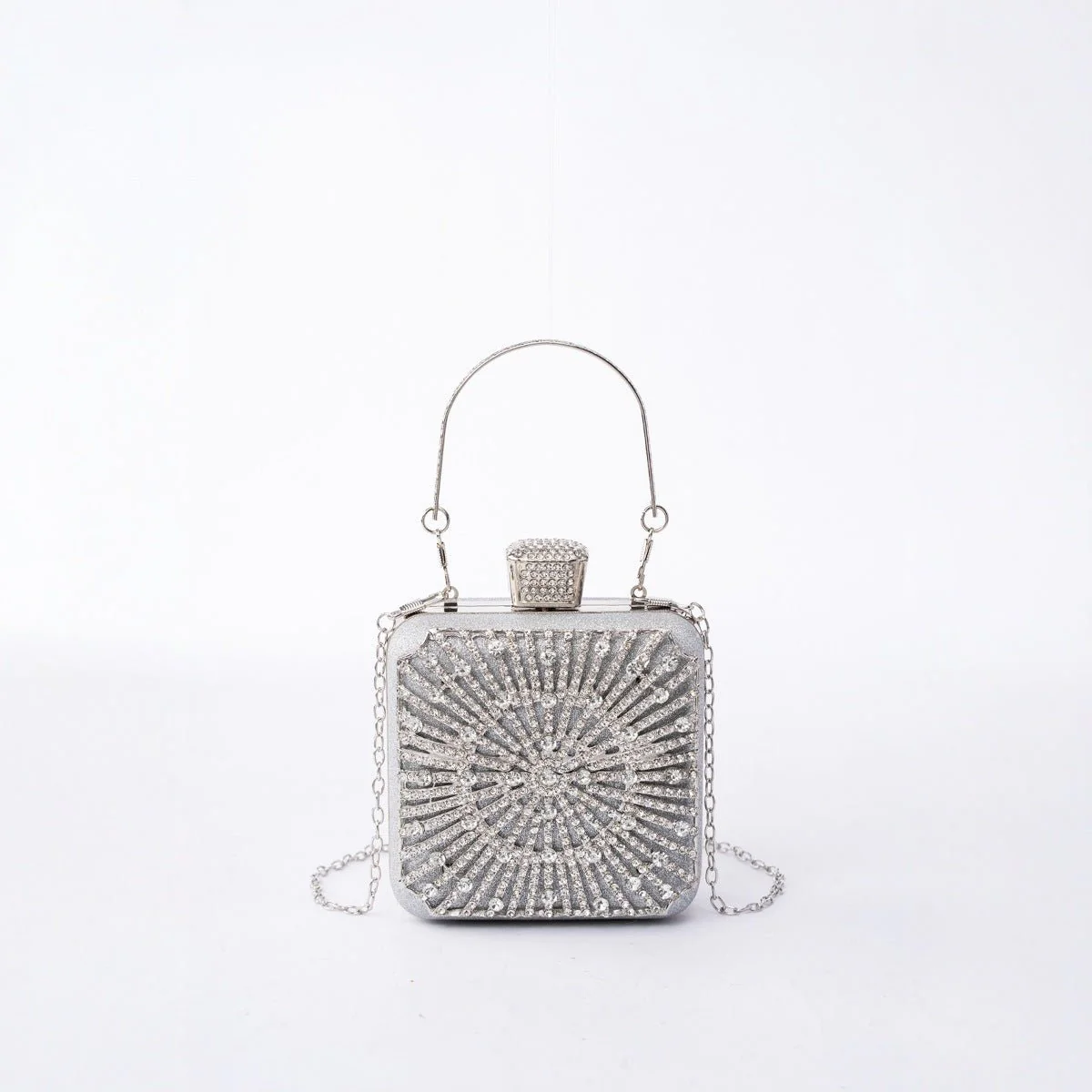 Elegance Brilliant Diamond Bag - Handcrafted Evening Box Bag for Soirées & Weddings (MAC269) - Image 2