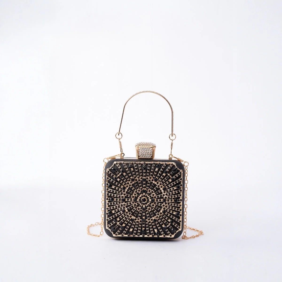 Elegance Brilliant Diamond Bag - Handcrafted Evening Box Bag for Soirées & Weddings (MAC269) - Image 3