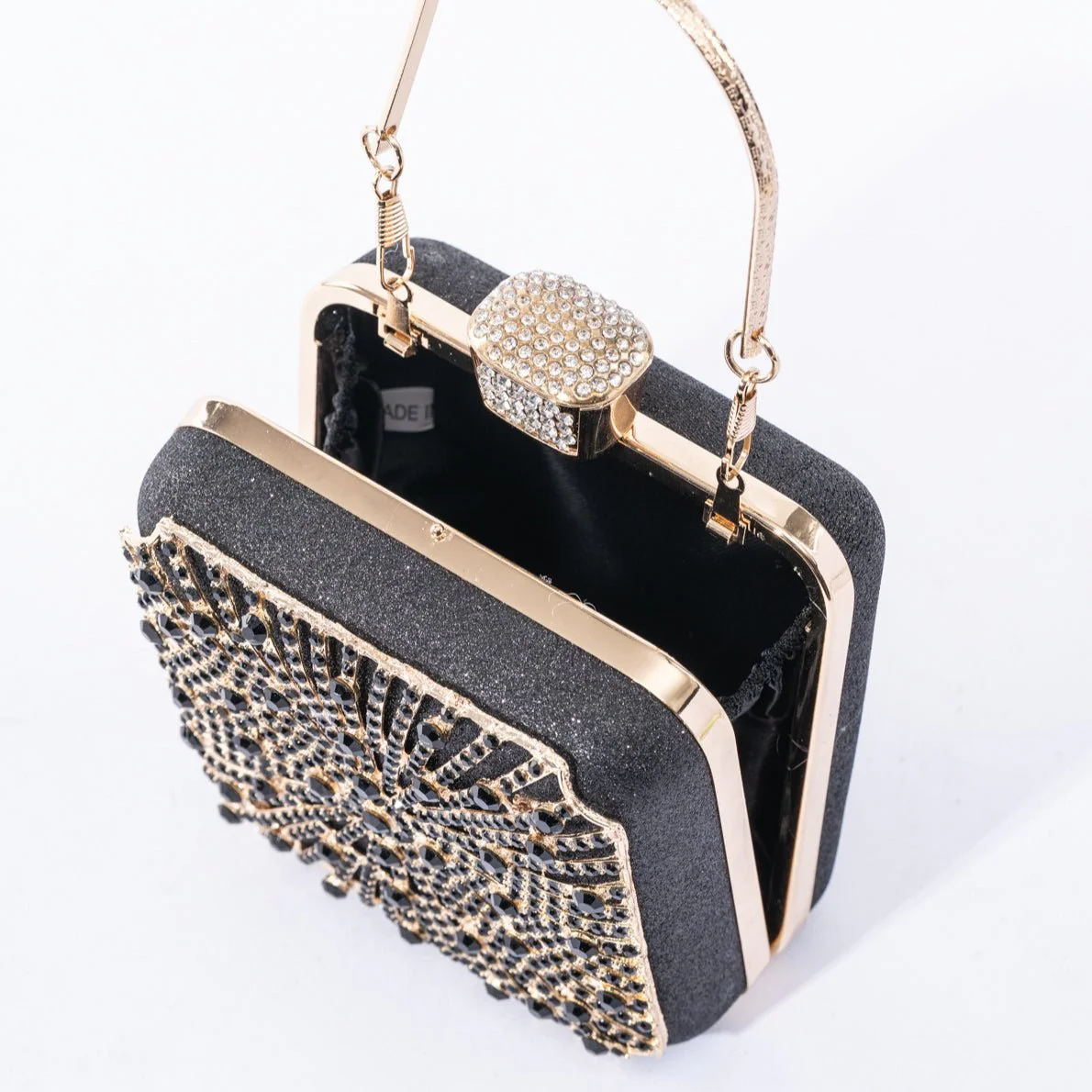 Elegance Brilliant Diamond Bag - Handcrafted Evening Box Bag for Soirées & Weddings (MAC269) - Image 4