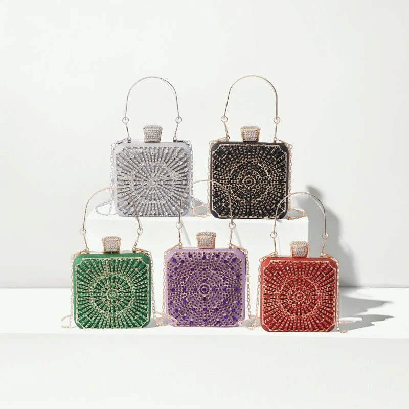 Elegance Brilliant Diamond Bag - Handcrafted Evening Box Bag for Soirées & Weddings (MAC269) - Image 5