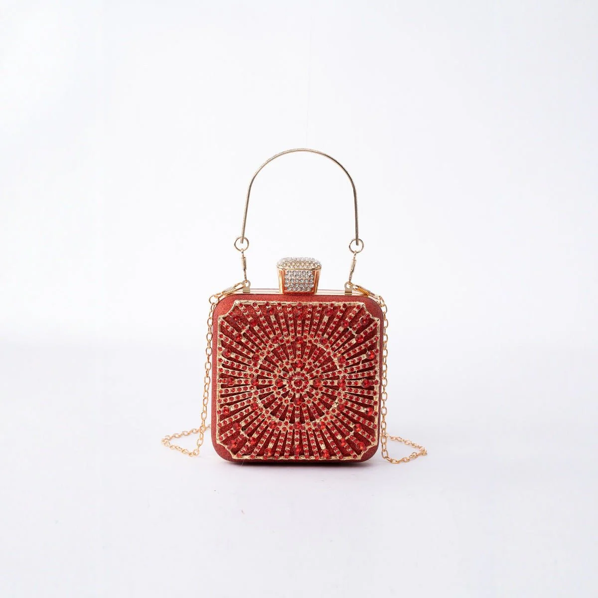Elegance Brilliant Diamond Bag - Handcrafted Evening Box Bag for Soirées & Weddings (MAC269) - Image 6