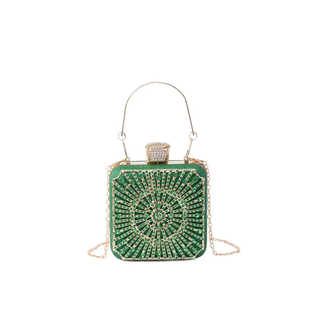 Elegance Brilliant Diamond Bag - Handcrafted Evening Box Bag for Soirées & Weddings (MAC269) - Image 7