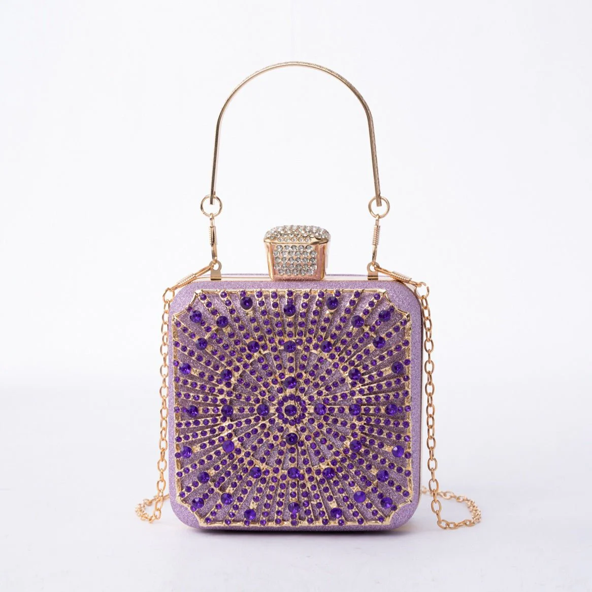 Elegance Brilliant Diamond Bag - Handcrafted Evening Box Bag for Soirées & Weddings (MAC269) - Image 8
