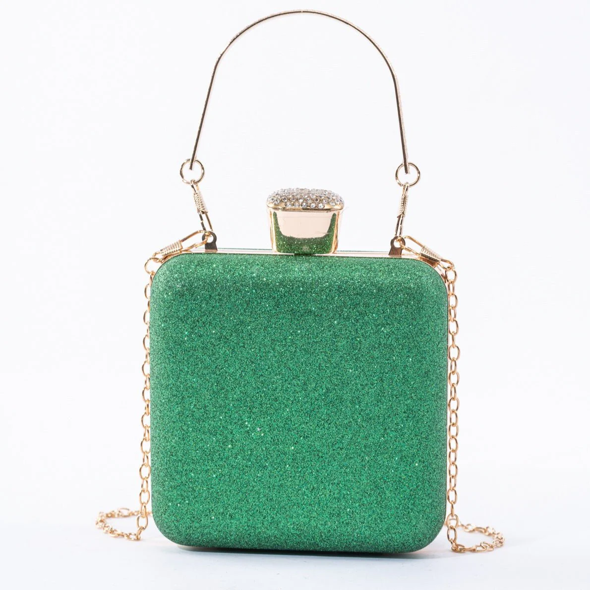 Elegance Brilliant Diamond Bag - Handcrafted Evening Box Bag for Soirées & Weddings (MAC269) - Image 9