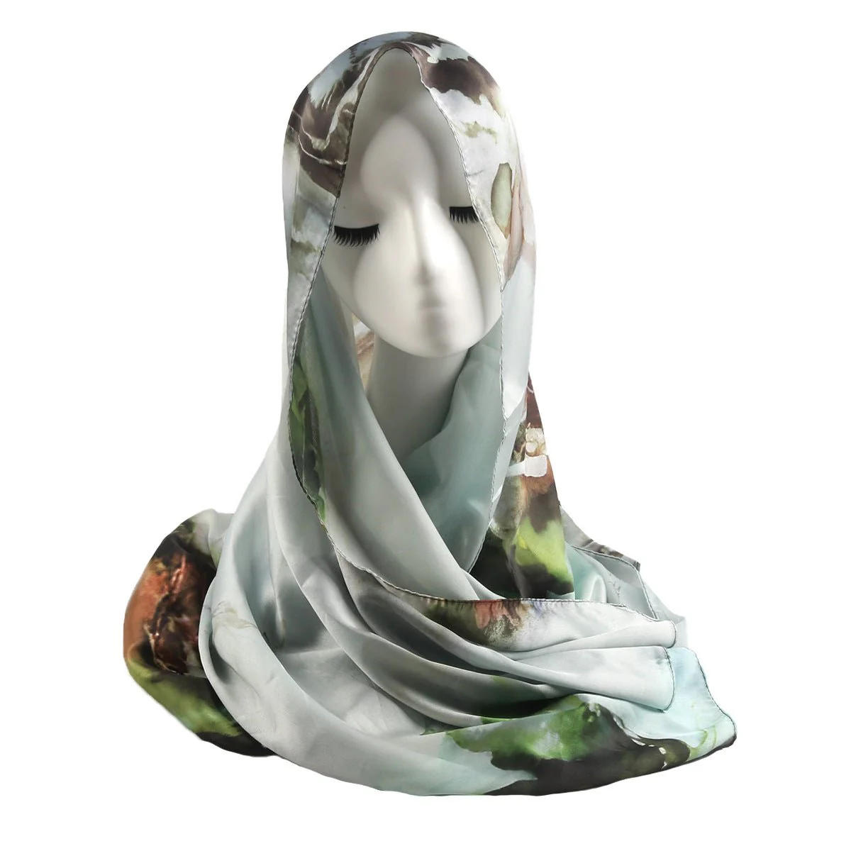 Elegance Satin Marble Print Hijab (MH172) - Image 10