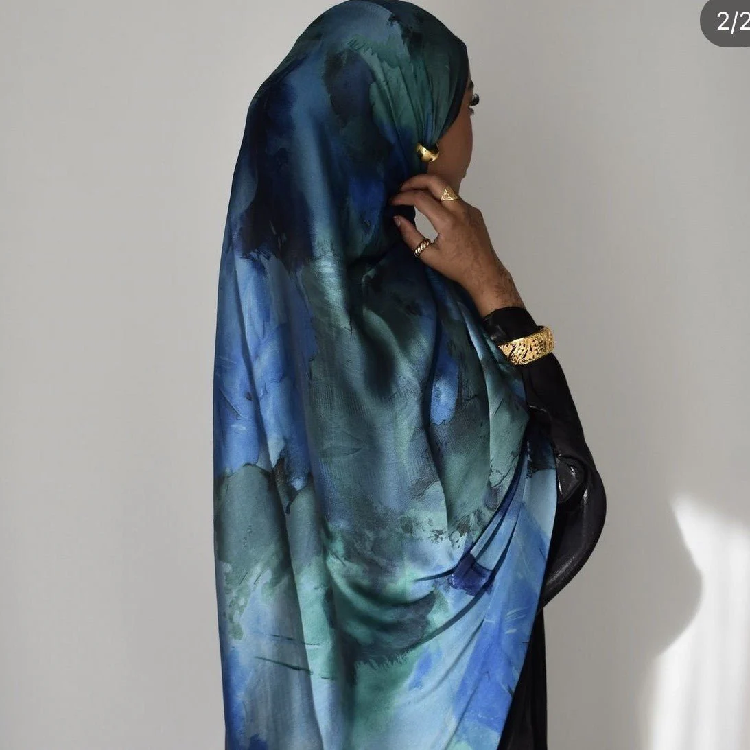 Elegance Satin Marble Print Hijab (MH172) - Image 3
