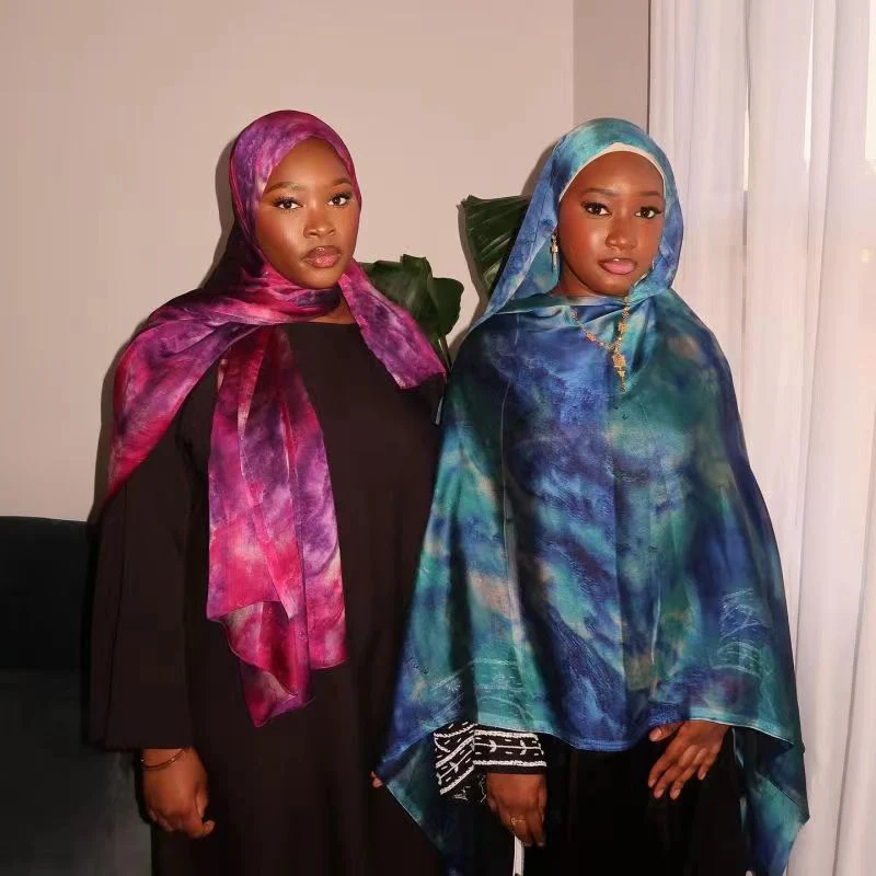 Elegance Satin Marble Print Hijab (MH172) - Image 7
