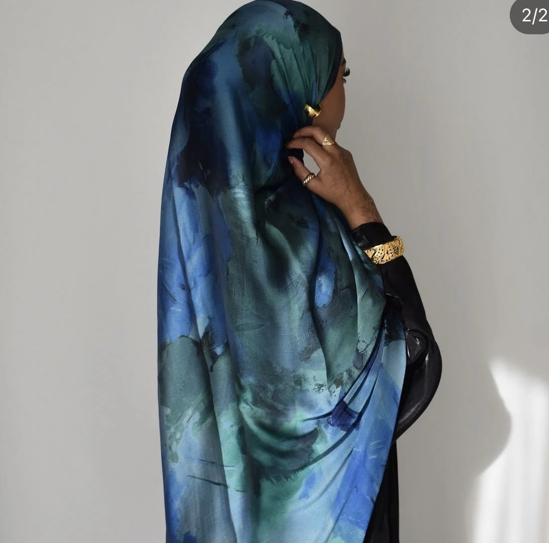 Elegance Satin Marble Print Hijab (MH172) - Image 8