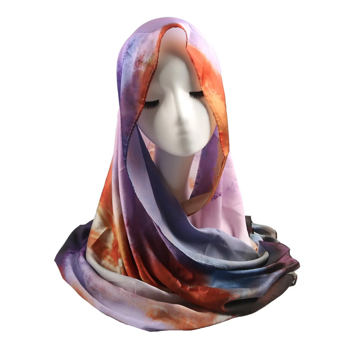 Elegance Satin Marble Print Hijab (MH172) - Image 9