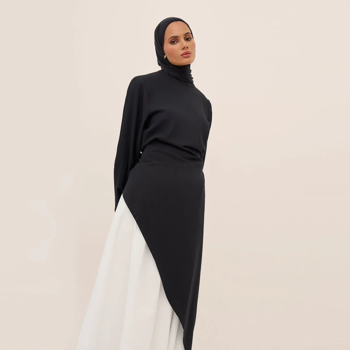 Elegant Asymmetric Top & Maxi Skirt Set | Cotton Linen Two-Piece Outfit (MS184) - Image 10