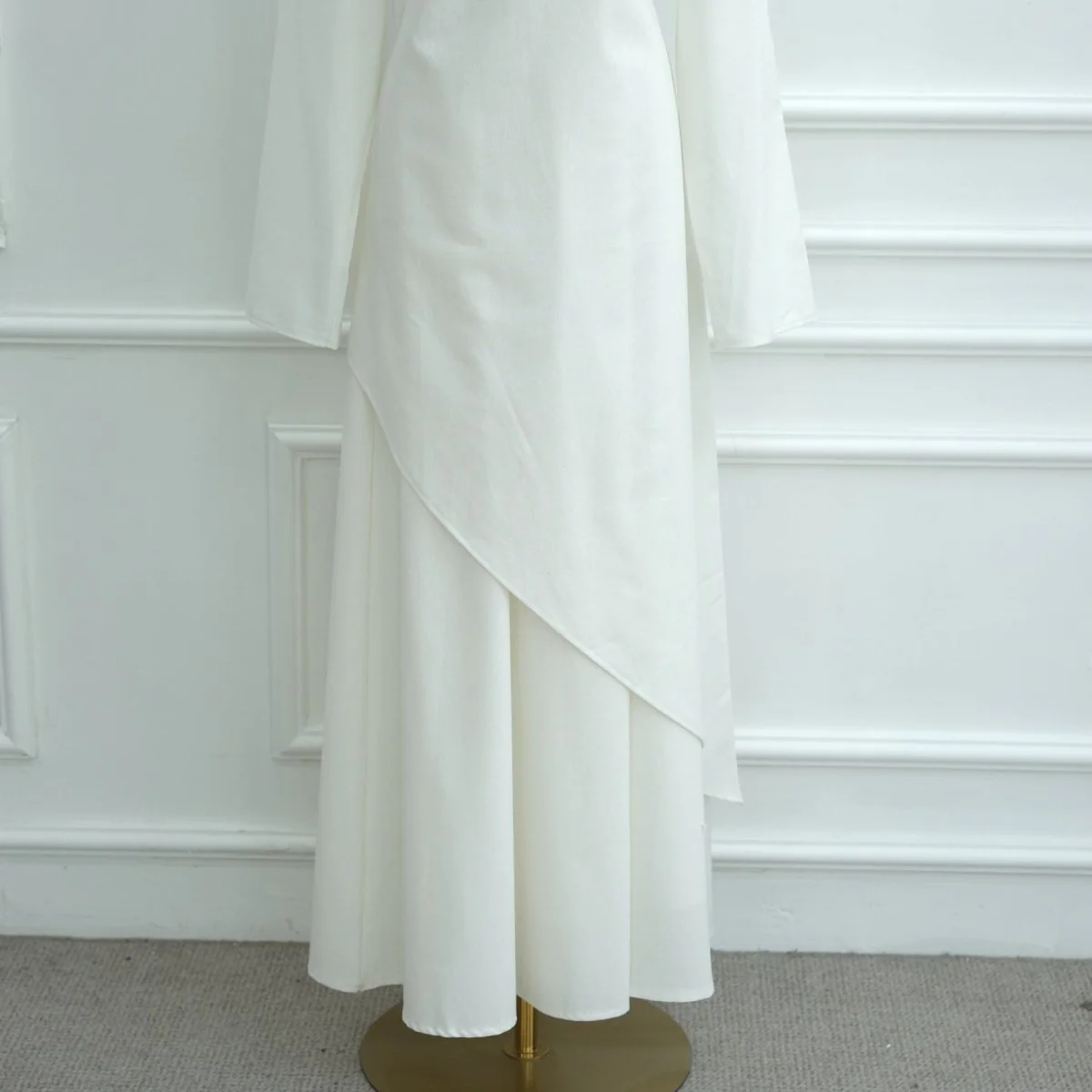 Elegant Asymmetric Top & Maxi Skirt Set | Cotton Linen Two-Piece Outfit (MS184) - Image 17