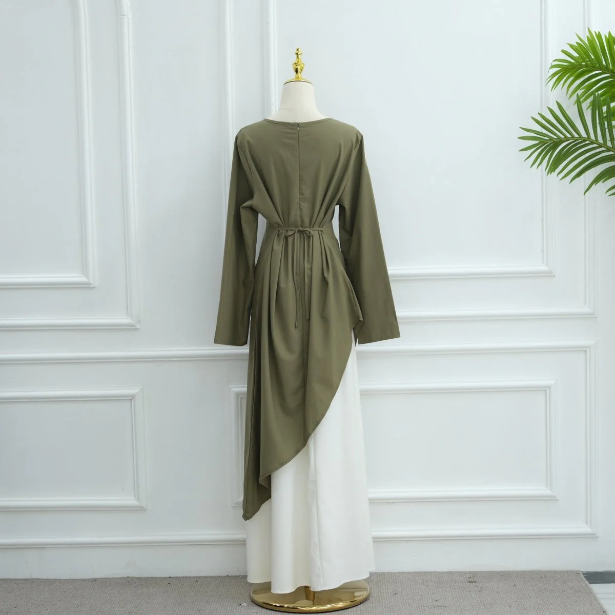 Elegant Asymmetric Top & Maxi Skirt Set | Cotton Linen Two-Piece Outfit (MS184) - Image 19