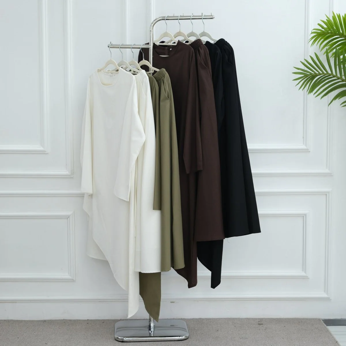 Elegant Asymmetric Top & Maxi Skirt Set | Cotton Linen Two-Piece Outfit (MS184) - Image 22