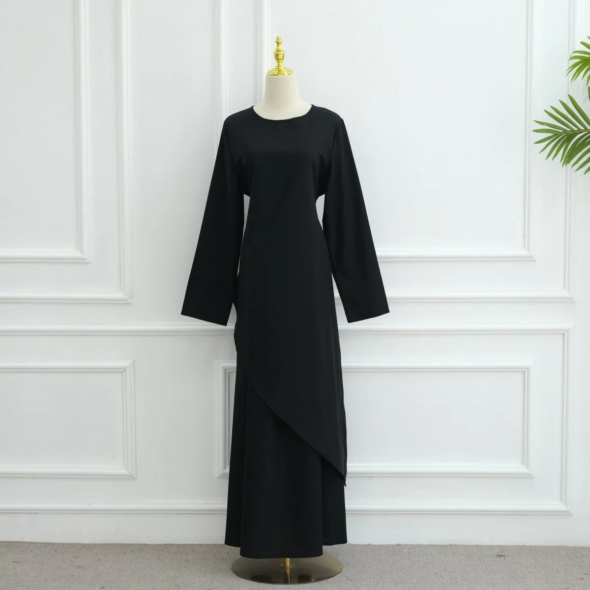 Elegant Asymmetric Top & Maxi Skirt Set | Cotton Linen Two-Piece Outfit (MS184) - Image 26