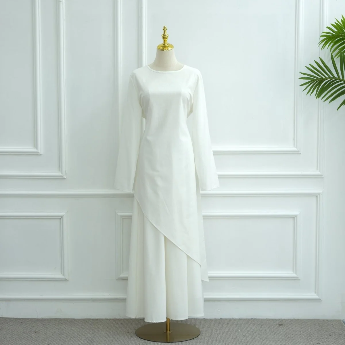 Elegant Asymmetric Top & Maxi Skirt Set | Cotton Linen Two-Piece Outfit (MS184) - Image 27