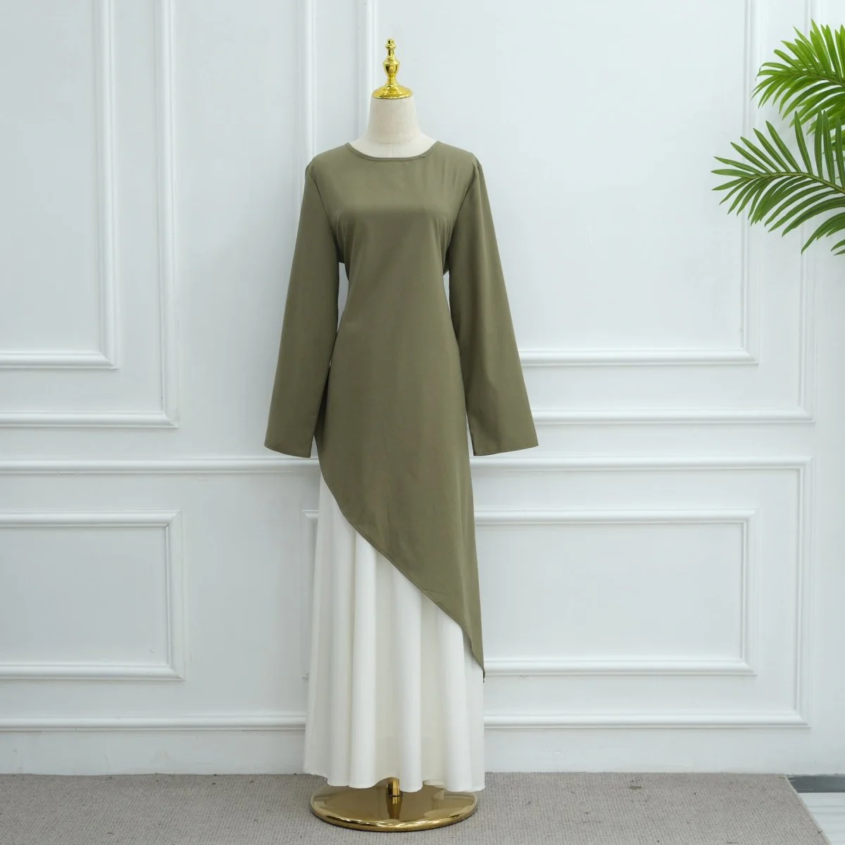 Elegant Asymmetric Top & Maxi Skirt Set | Cotton Linen Two-Piece Outfit (MS184) - Image 31