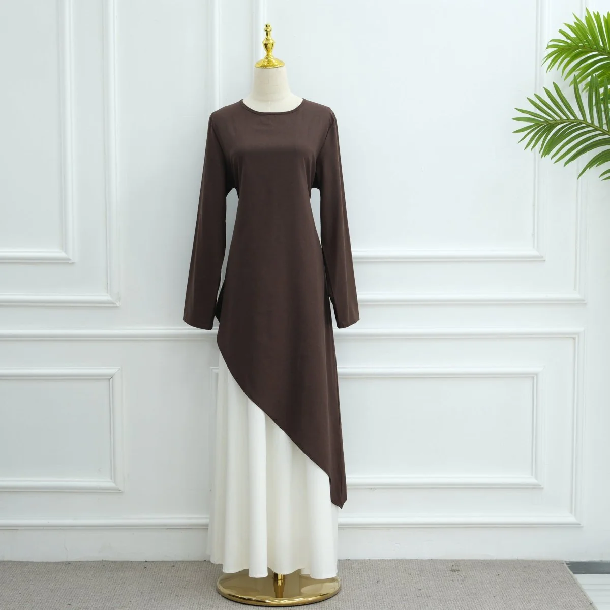 Elegant Asymmetric Top & Maxi Skirt Set | Cotton Linen Two-Piece Outfit (MS184) - Image 32
