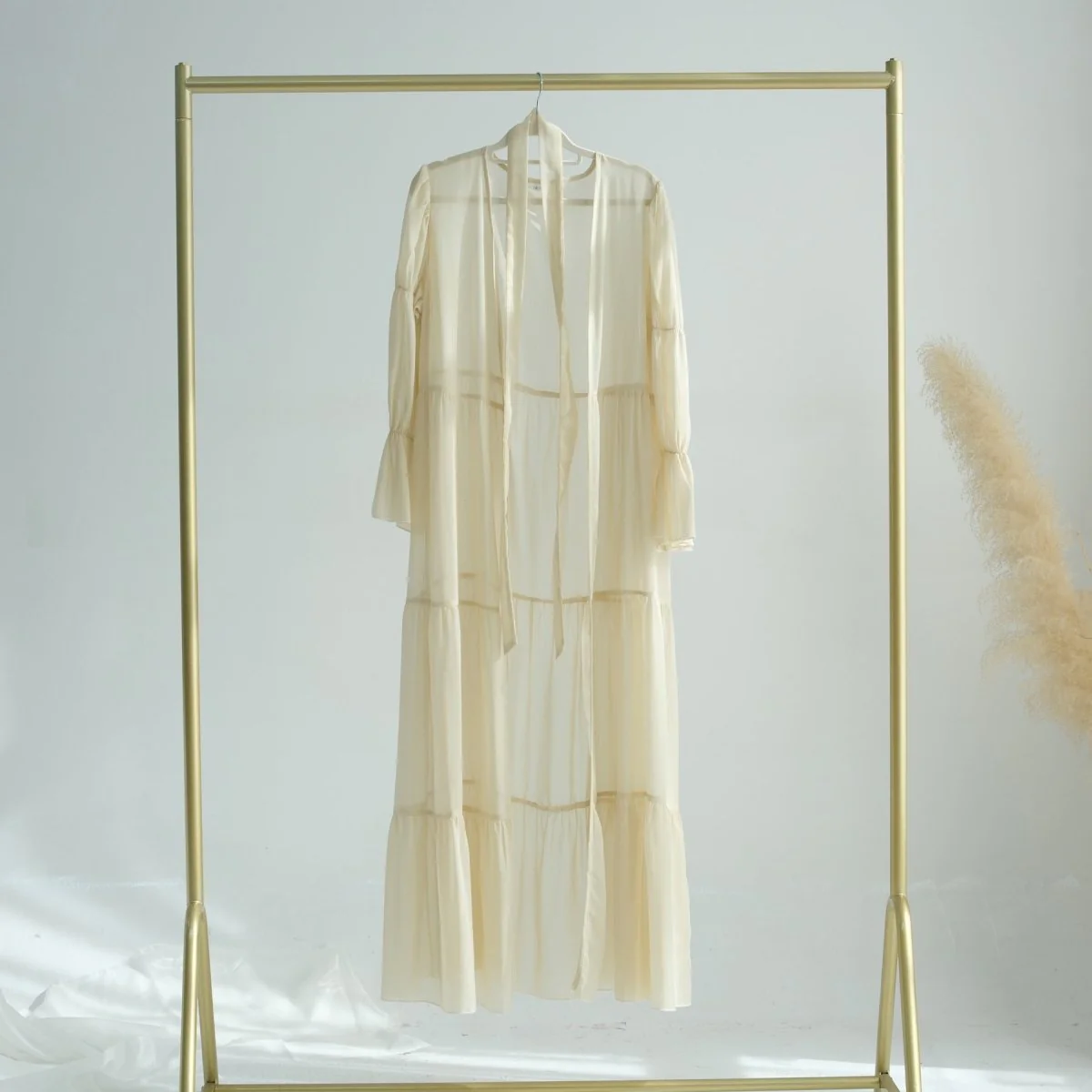 Elegant Chiffon Wrinkle Abaya | Three-Piece Set Modest Muslim Chiffon Abaya (MOA155) - Image 17