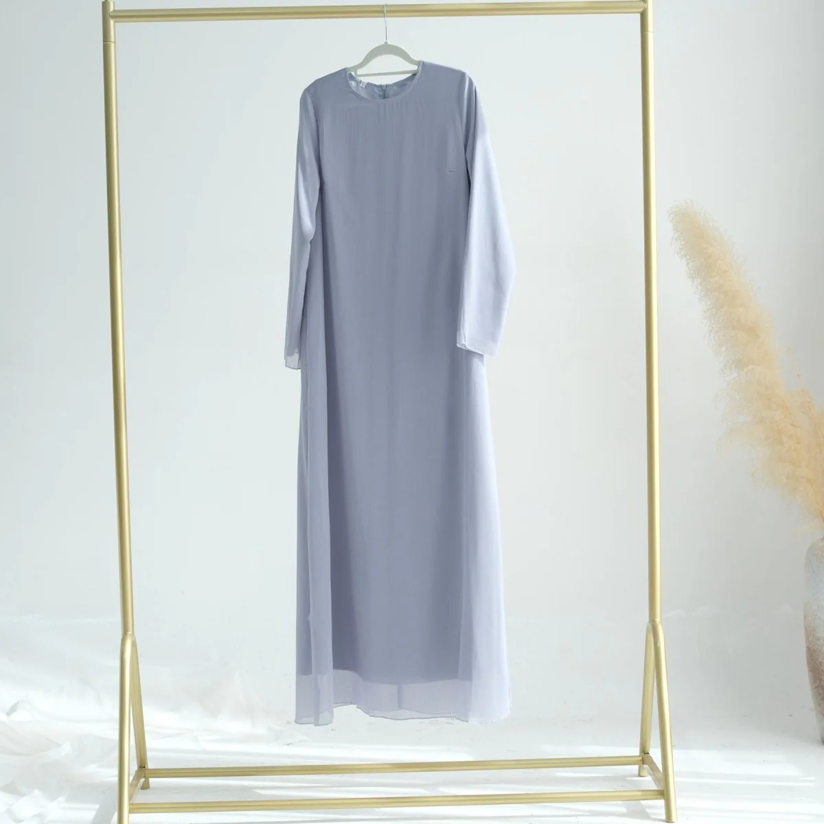 Elegant Chiffon Wrinkle Abaya | Three-Piece Set Modest Muslim Chiffon Abaya (MOA155) - Image 5