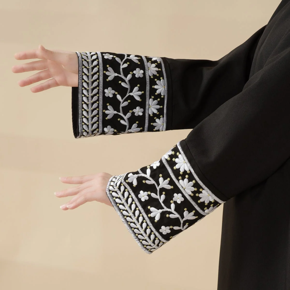 Elegant Cocoon-Cut Pullover Dress | 2-Piece Set Embroidered Abaya (MA145) - Image 8
